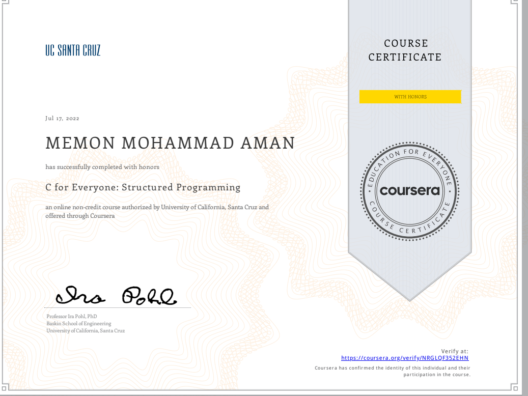 Certificate 1
