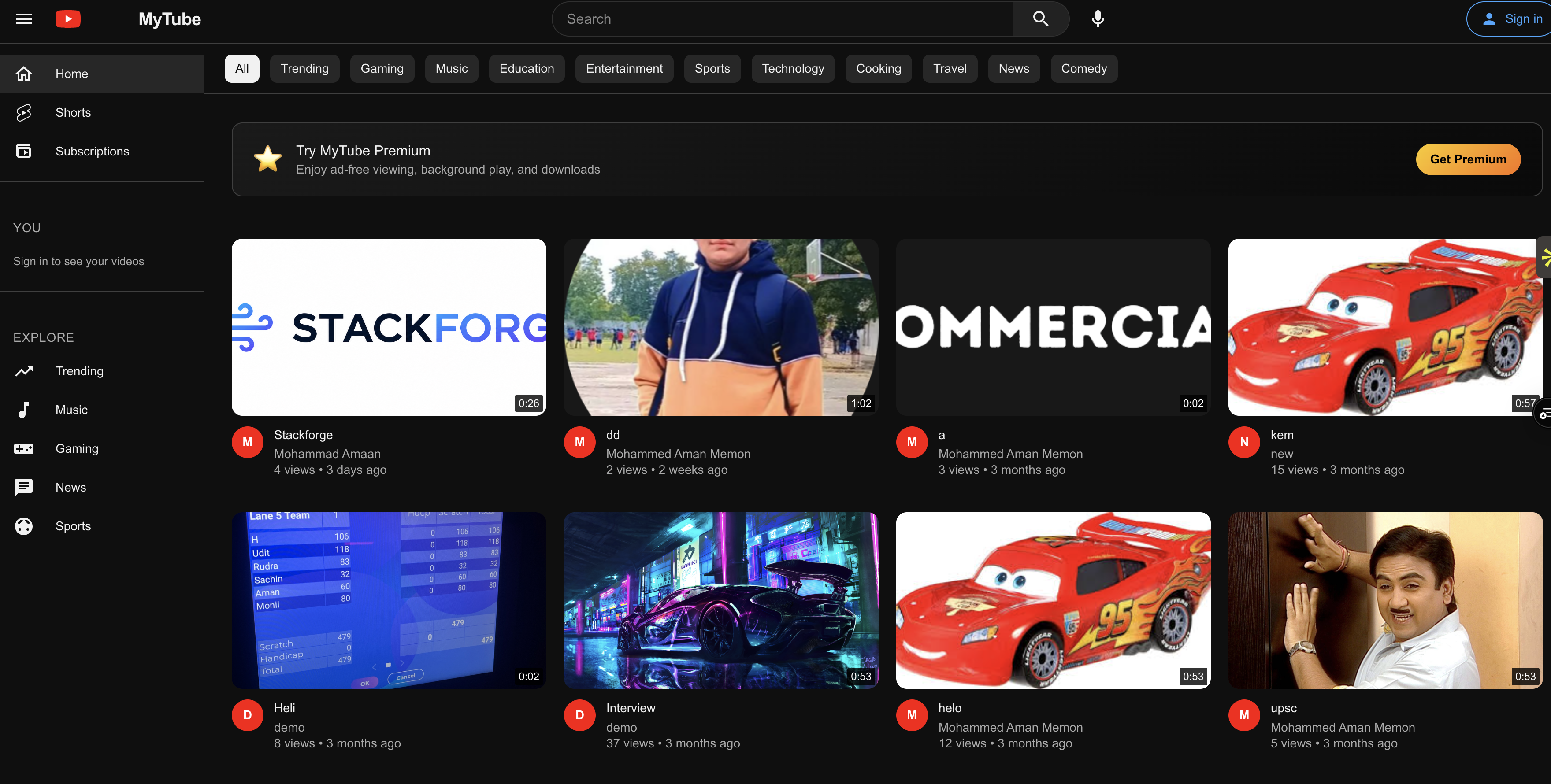 MyTube Platform